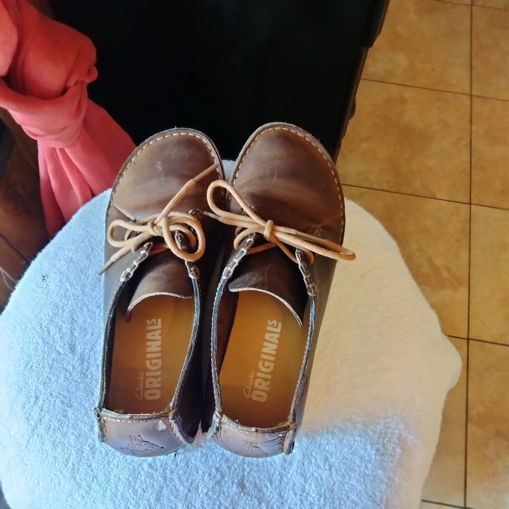 Clarks Brown Leather Loafers Classic Flats